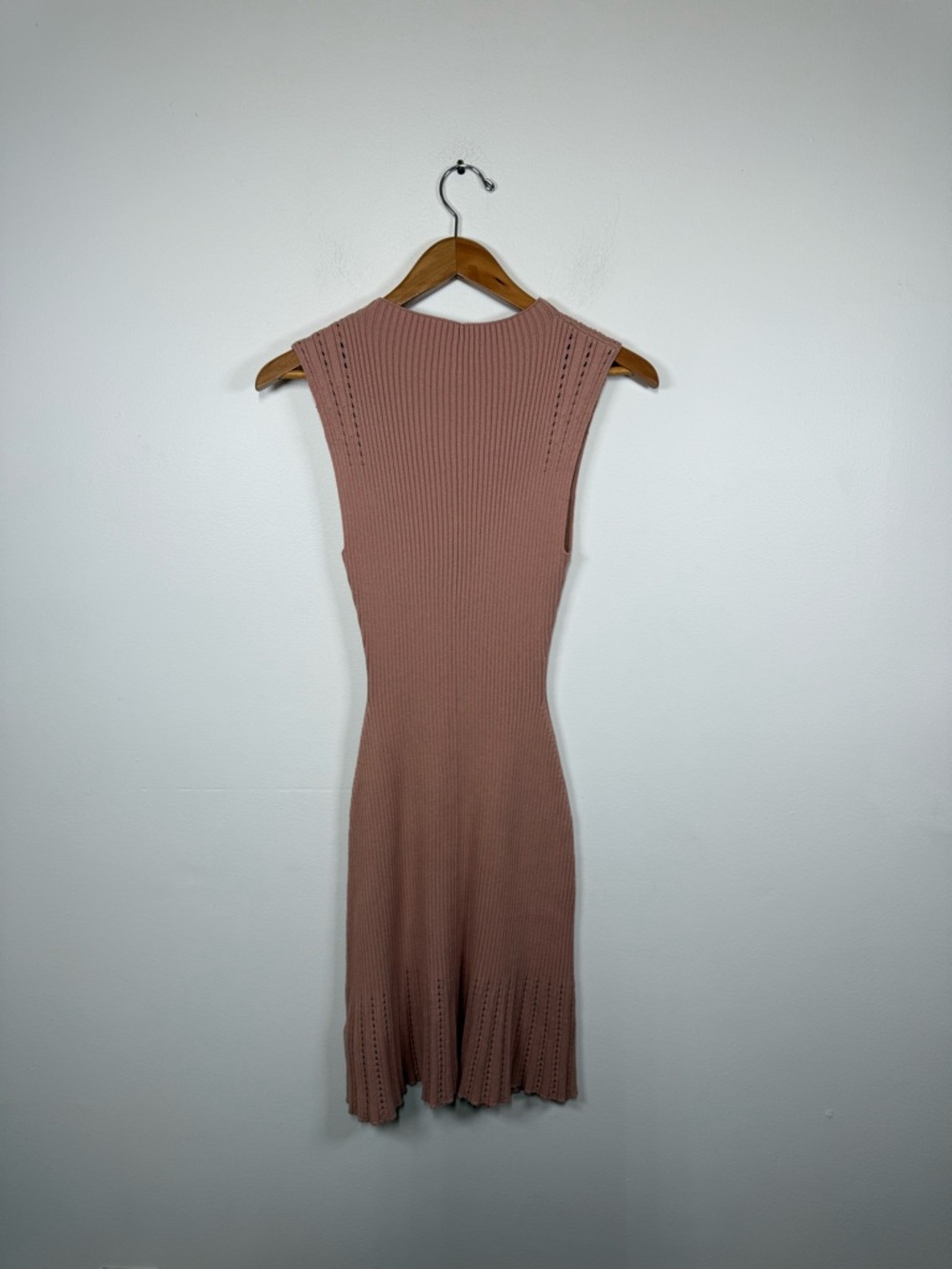 Club Monaco Rose Sleeveless Ribbed Pointelle Dress - Picture 6 of 7